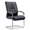 Sillón de oficina FLANDES, fijo de patín, cromado, similpiel negra (Pack de 2 unidades)