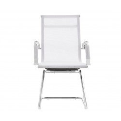 Sillón de oficina IGOR, fijo, cromado, malla blanca (Pack de 2 unidades)