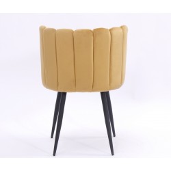 Silla RAMSÉS, metal, tapizado velvet amarillo (Pack de 2 unidades)