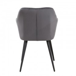 Sillón ROLANDO, metal, tapizado velvet 21 gris oscuro (Pack de 2 unidades)