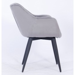 Sillón FABIO, metal, tapizado velvet 19 gris (Pack de 2 unidades)