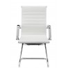 Sillón de oficina OLIVER, fijo de patín, cromado, similpiel blanca (Pack de 2 unidades)