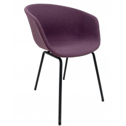 Sillón KIEL, metal, tapizado tejido rosa (Pack de 2 unidades)