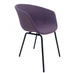 Sillón KIEL, metal, tapizado tejido rosa (Pack de 2 unidades)