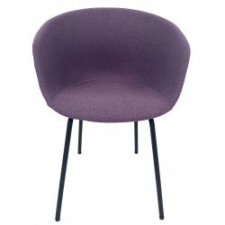 Sillón KIEL, metal, tapizado tejido rosa (Pack de 2 unidades)