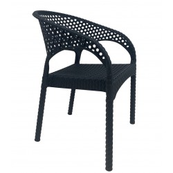 Sillón CALVIN, apilable, polipropileno antracita (Pack de 4 unidades)