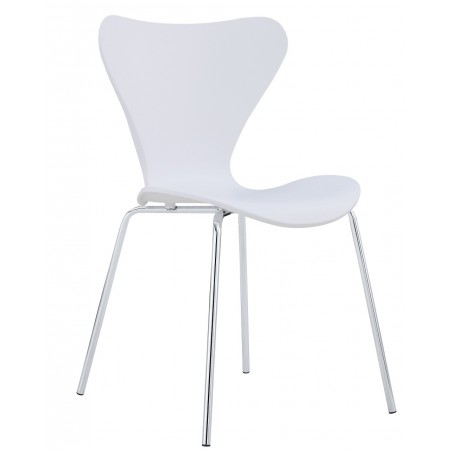 Silla ARNE NEW, cromada, polipropileno blanco (Pack de 4 unidades)