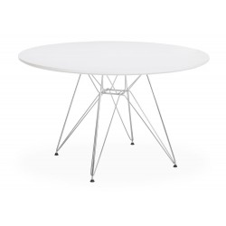 Mesa STAR, cromada, lacada blanca, 120 cms de diámetro