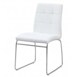 Silla BERTA, cromada, similpiel blanca (Pack de 2 unidades)