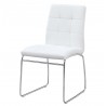 Silla BERTA, cromada, similpiel blanca (Pack de 2 unidades)