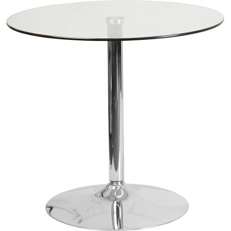 Mesa BERNIE 70R, cromada, cristal templado 70 cms diámetro