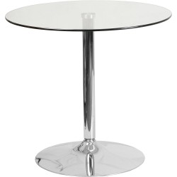 Mesa BERNIE 80R, cromada, cristal templado 80 cms de diámetro