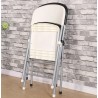 Silla BEACH, plegable, metal plata, polipropileno blanco (Pack de 5 unidades)