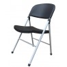 Silla BEACH, plegable, metal plata, polipropileno negro (Pack de 5 unidades)