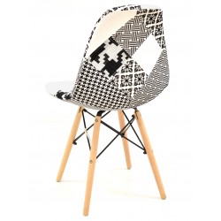 Silla STAR, madera, tejido patchwork combi bgn (Pack de 4 unidades)