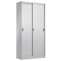 Armario metálico OLIMPO, puertas correderas, gris ral 7035, 90x46x185 cms