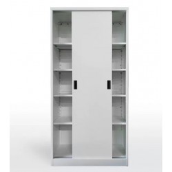 Armario metálico OLIMPO, puertas correderas, gris ral 7035, 90x46x185 cms