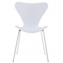 Silla ARNE NEW, cromada, polipropileno blanco (Pack de 4 unidades)