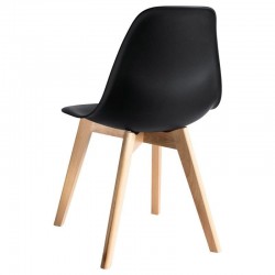 Silla MARAIS, madera, polipropileno negro (Pack de 4 unidades)