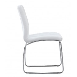 Silla BERTA, cromada, similpiel blanca (Pack de 2 unidades)