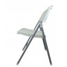 Silla BEACH, plegable, metal plata, polipropileno blanco (Pack de 5 unidades)