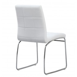 Silla BERTA, cromada, similpiel blanca (Pack de 2 unidades)