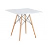 Mesa STAR, base madera, tapa blanca, 80 x 80 cms