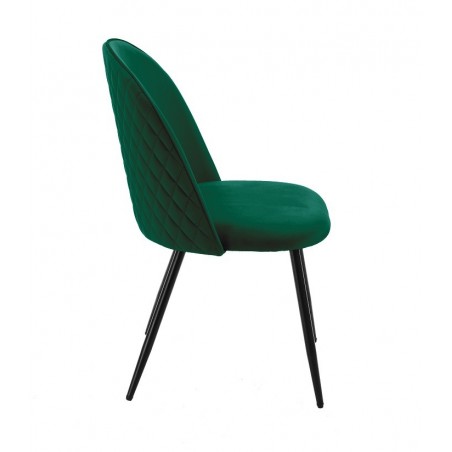 Silla MAGDA NEW, metal, tapizado velvet verde (Pack de 4 unidades)