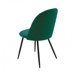 Silla MAGDA NEW, metal, tapizado velvet verde (Pack de 4 unidades)