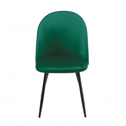 Silla MAGDA NEW, metal, tapizado velvet verde (Pack de 4 unidades)