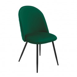 Silla MAGDA NEW, metal, tapizado velvet verde (Pack de 4 unidades)