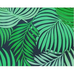 Taburete HORUS NEW, metal, tapizado velvet verde con trasera floral a juego (Pack de 2 unidades)