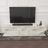 Mueble de TV VIOLET, biIaminado mármol blanco, 180 cms.