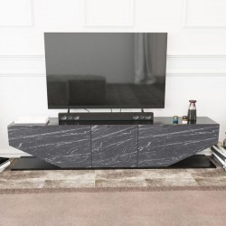 Mueble de TV VIOLET, biIaminado mármol negro, 180 cms.