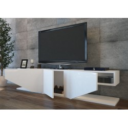 Mueble de TV VIOLET, biIaminado blanco brillo, 180 cms.