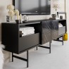 Mueble de TV SIMON, biIaminado mármol negro, 180 cms.