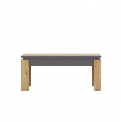 Mesa baja PHILIPPA, biIaminado roble con gris oscuro, 90 cms.