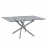 Mesa CHANTAL 150, cromada, cristal, 150 x 90 cms