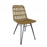 Silla BRUNEI, metal, ratán beige (Pack de 4 unidades)