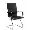 Sillón de oficina OLIVER, fijo de patín, cromado, similpiel negra (Pack de 2 unidades)