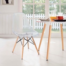 Silla STAR, madera, carcasa transparente (Pack de 4 unidades)