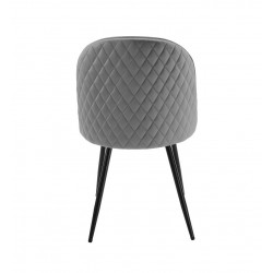 Silla MAGDA NEW, metal, tapizado velvet gris