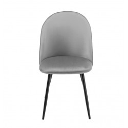 Silla MAGDA NEW, metal, tapizado velvet gris