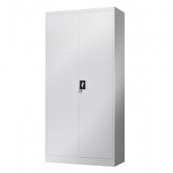 Armario metálico OLIMPO, puertas abatibles, gris ral 7035, 90x46x185 cms