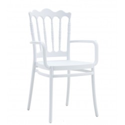 Sillón WEDDING, apilable, polipropileno blanco (Pack de 4 unidades)