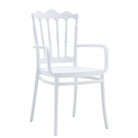 Sillón WEDDING, apilable, polipropileno blanco (Pack de 4 unidades)