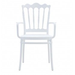 Sillón WEDDING, apilable, polipropileno blanco (Pack de 4 unidades)