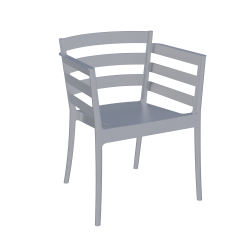 Sillón SALERNO, apilable, polipropileno gris pálido (Pack de 4 unidades)