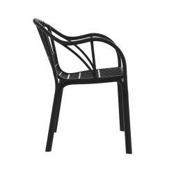 Sillón AMALFI, apilable, polipropileno antracita (Pack de 4 unidades)