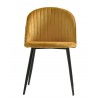 Silla PALM YELLOW, metal, tapizado velvet amarillo con trasera palm (Pack de 4 unidades)